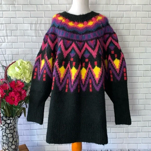 EUC Zara Multicolor Geometric Sweater - Picture 7 of 13